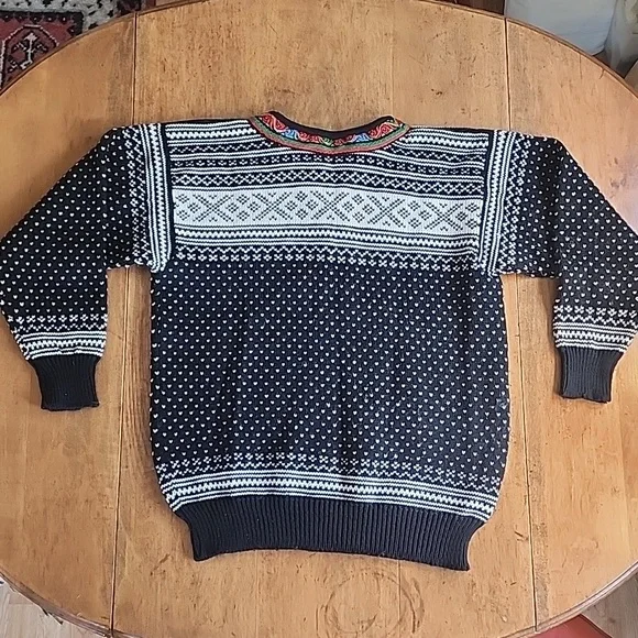 Vintage 90s wool Dale of Norway Scandinavian sweater 50 M L EUC - Picture 14 of 17